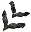 C7 Corvette Solid Carbon Fiber Crossed Flag Emblems Set